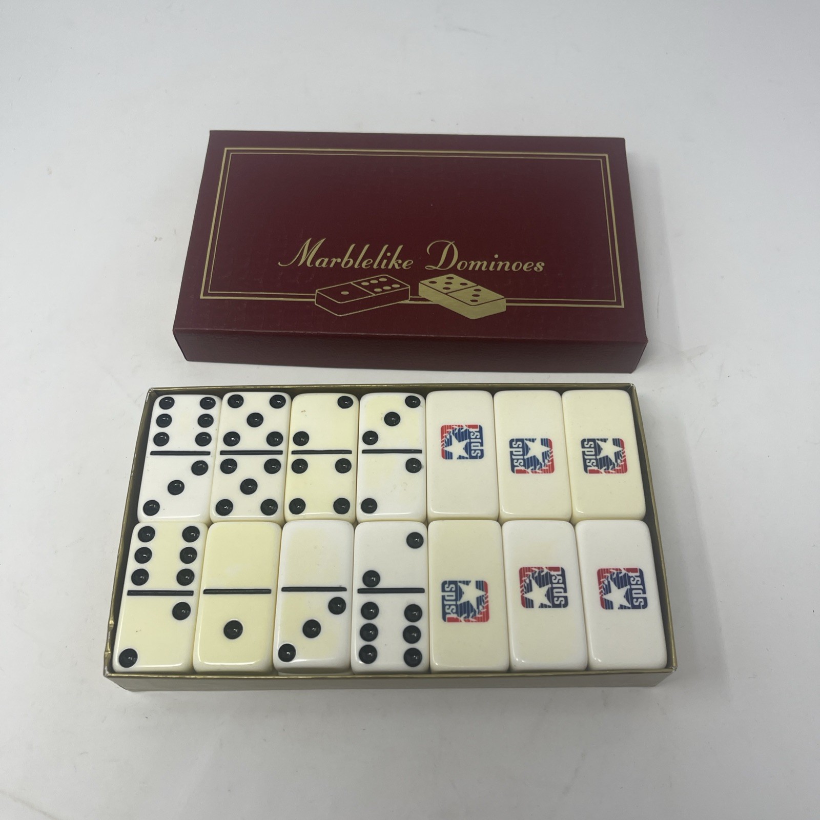 Vintage Puremco Extra Thick Dominoes Spjst Complete w/Box USA