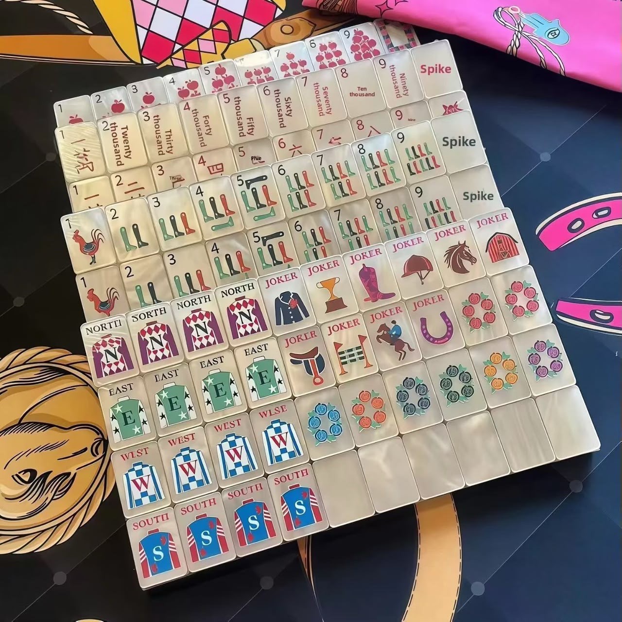 Year of The Horse Inspired Pearl Colored American Mahjong Tiles