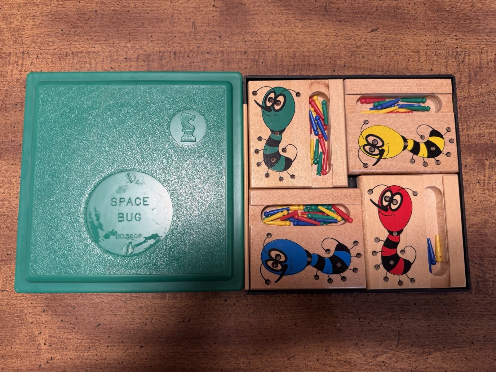 Space Bug Peg Game 1959 Drueke & Sons Wooden Board NO.580P