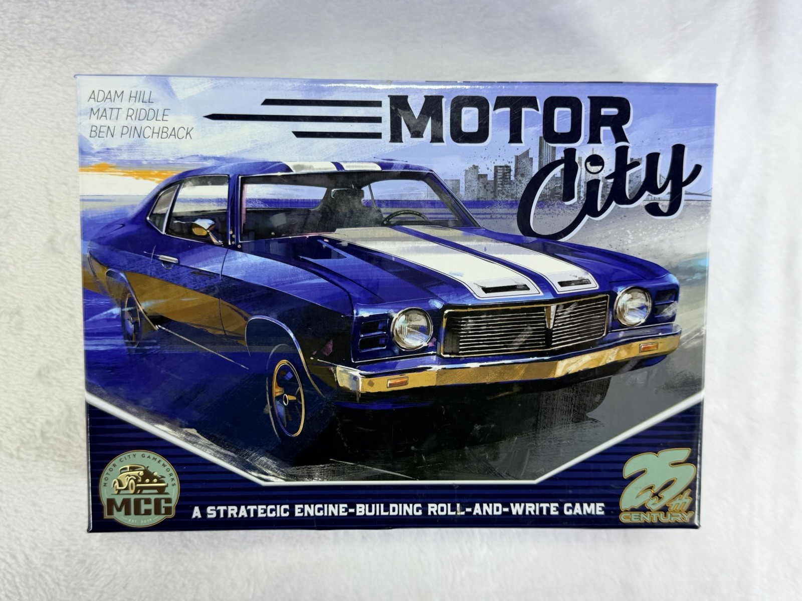 Motor City Board Game 25th Century Games Roll and Write Strategy Muscle Car