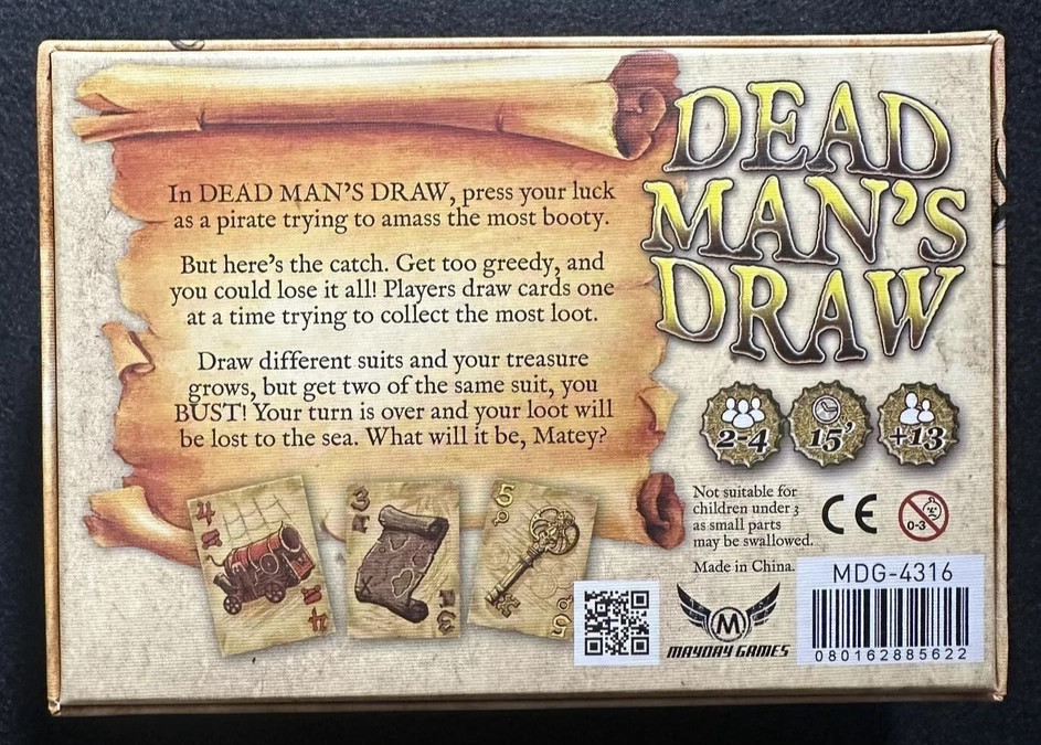 Mayday Games Dead Man’s Draw (2-4 Player Press Your Luck Filler Game)