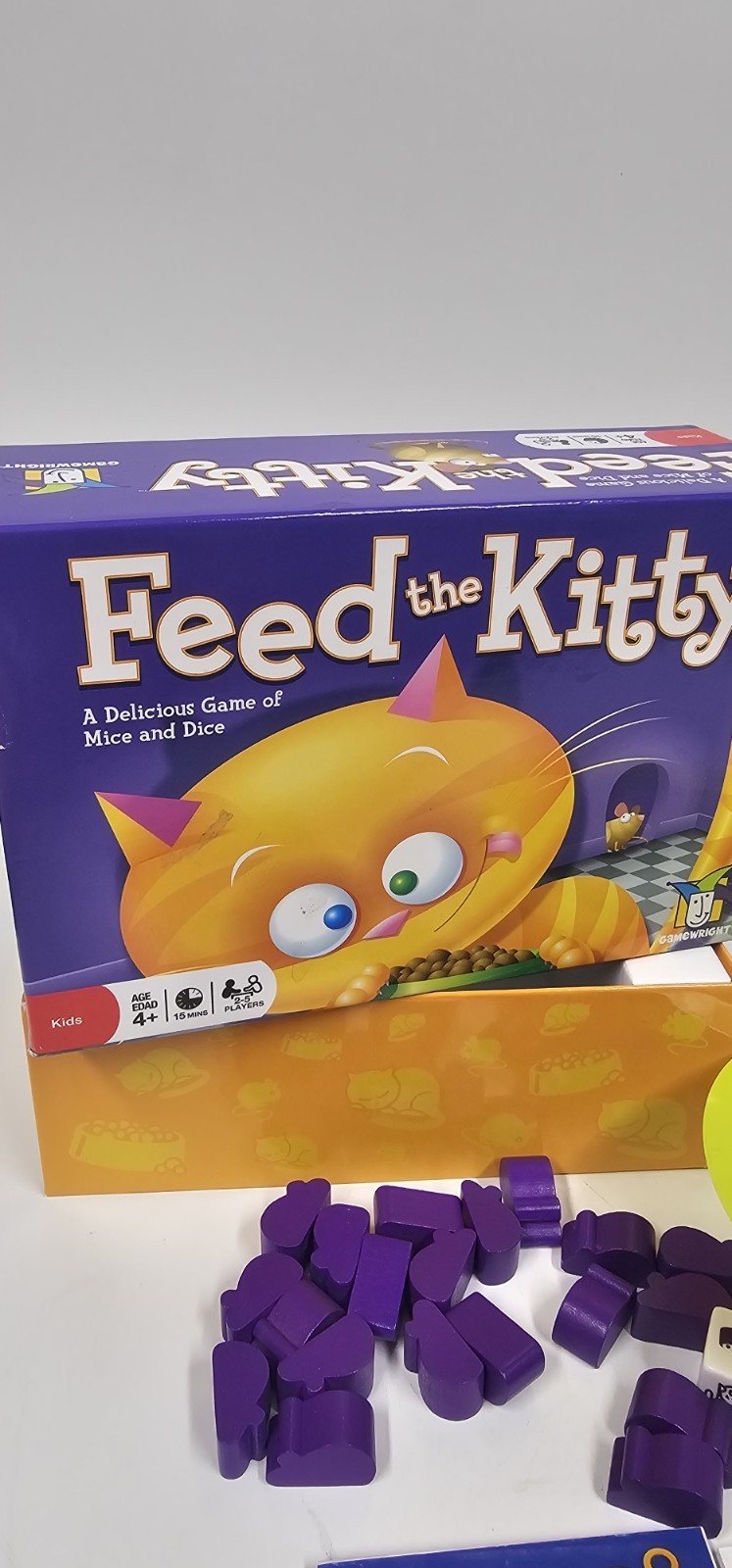 Feed the Kitty Delicious Mice and Dice Board Game GameWright 100% Complete