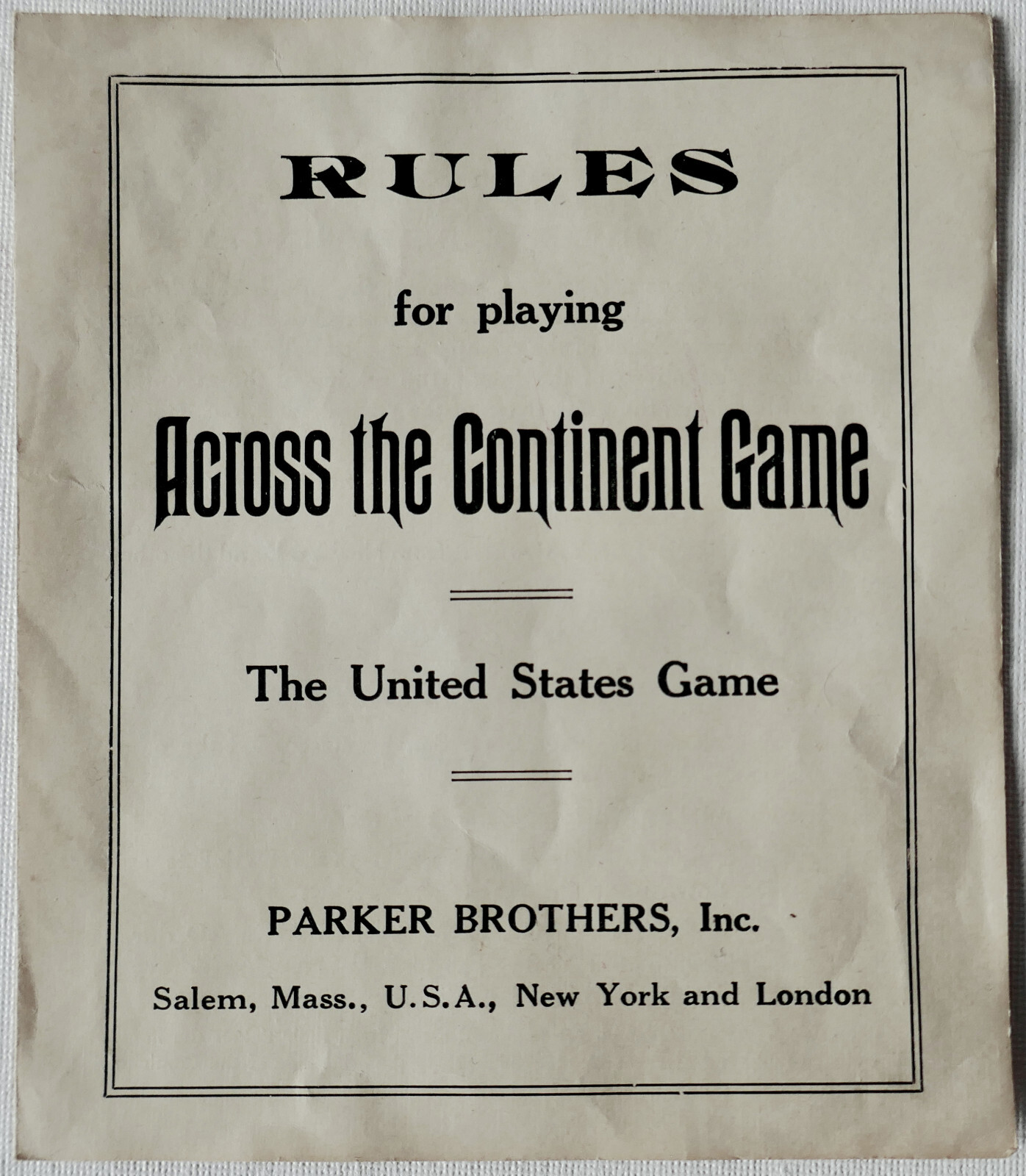 1940s WWII-Era Board Game ACROSS THE CONTINENT Non-Metal (Composition) Trains