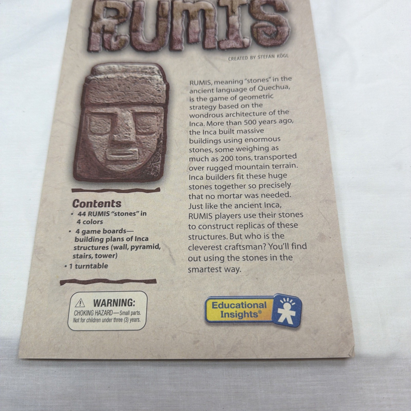 Rumis 2004 Strategy Board Game Educational Insights 3D Blocks