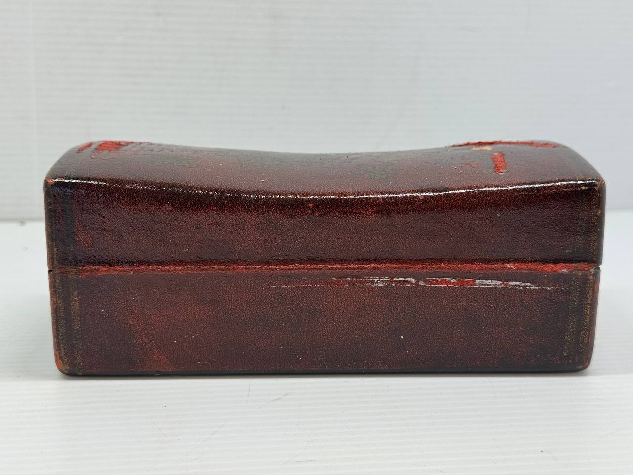 Vintage Chinese Travel Mahjong-Style Game Set in Carved Wooden Pillow Box Rare