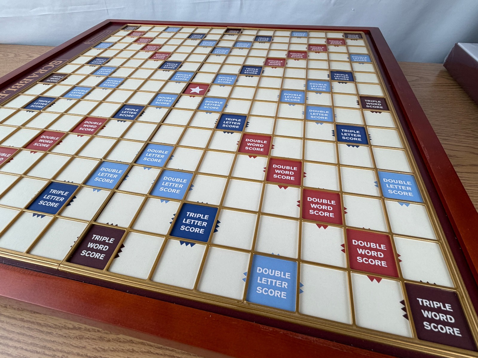 Scrabble Giant Deluxe Wooden Edition Turntable Board Game Open Box Item