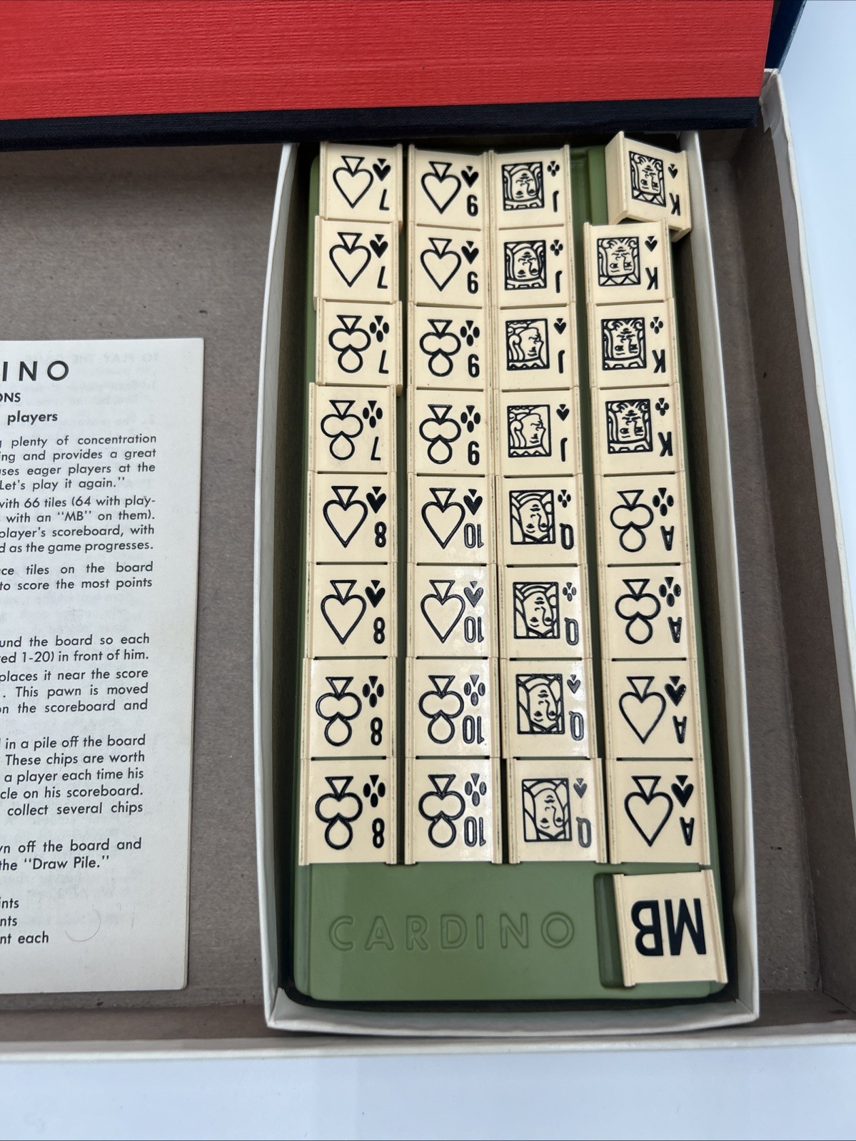 Vintage 1970 Milton Bradley CARDINO Exciting Card Tile Strategy Game! COMPLETE!