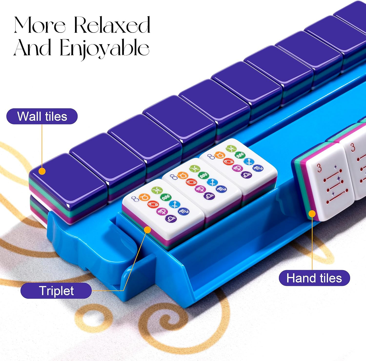 American Mahjong Tile Set – 160 Acrylic Tiles with 4 All-In-One Mahjong Tile Rac