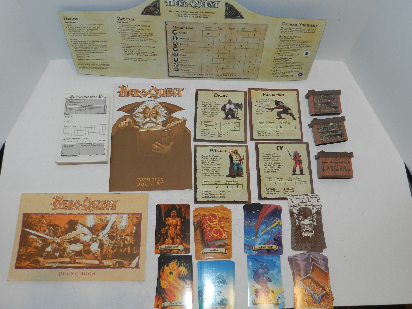 1989 Hero Quest Board Game HeroQuest Milton Bradley Complete Good Cond