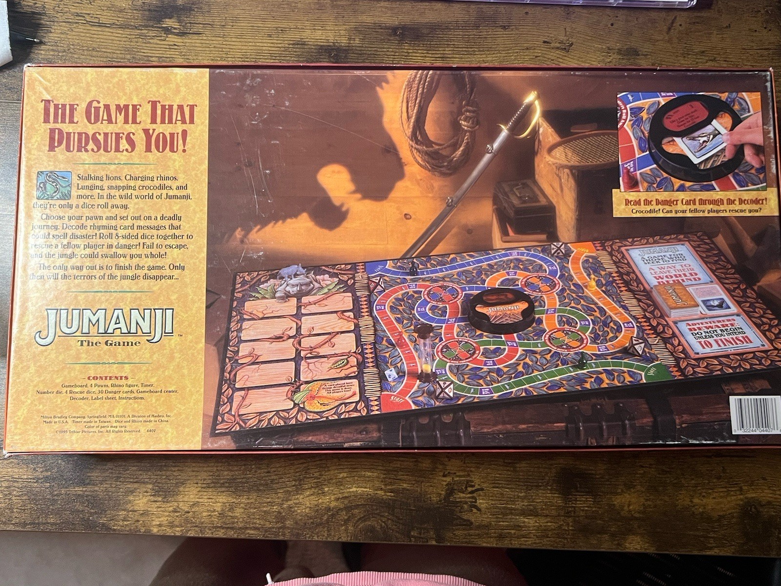 1995 Jumanji Milton Bradley Board Game 100% Complete MB The Original Vintage