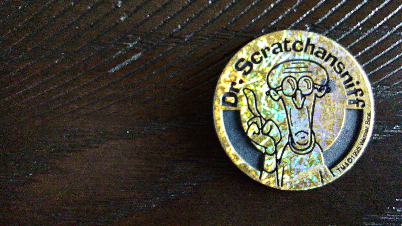 Animaniacs Gold Holographic Dr. Scratchansniff POG Branded Slammer
