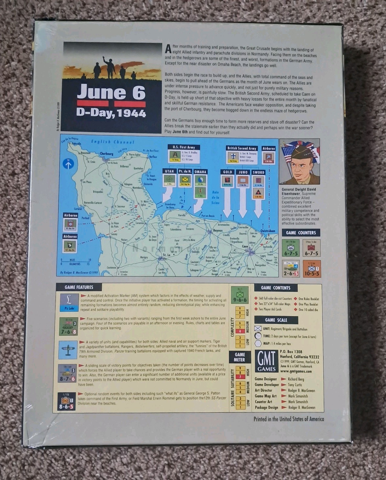 Sealed 1999 GMT Games June 6 D-Day, 1944 #9902 Strategic War Game Dented Box T