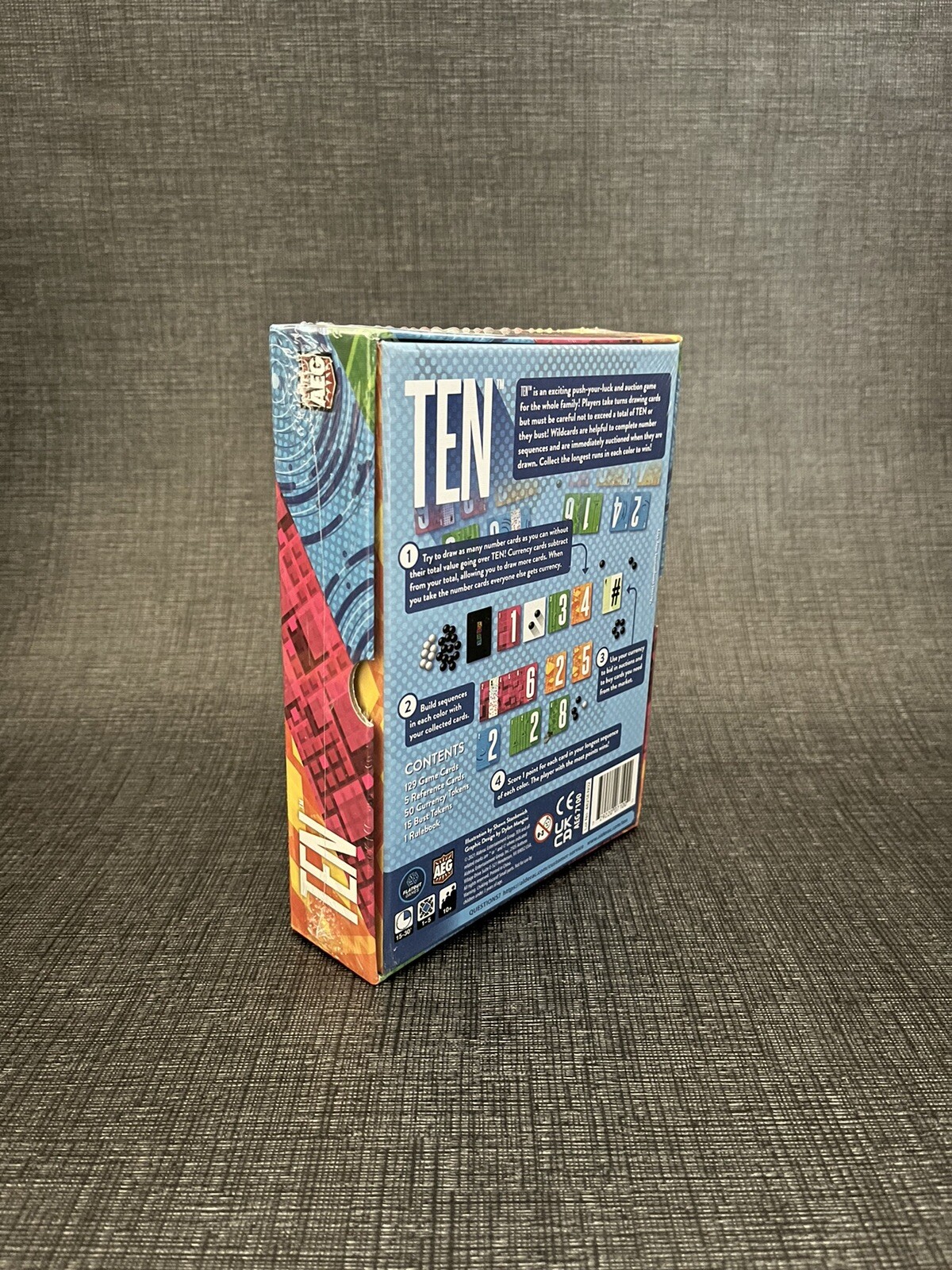 TEN: A Push-Your-Luck & Auction/Bidding Set Collection Game For 1-5 Players