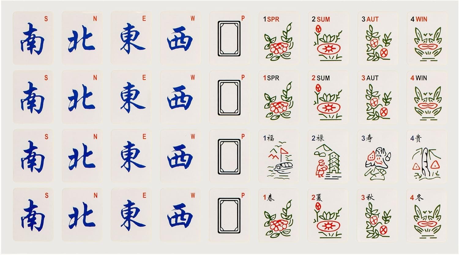 Yellow Mountain Imports American Mahjong Tile Decal Stickers 180pc Set