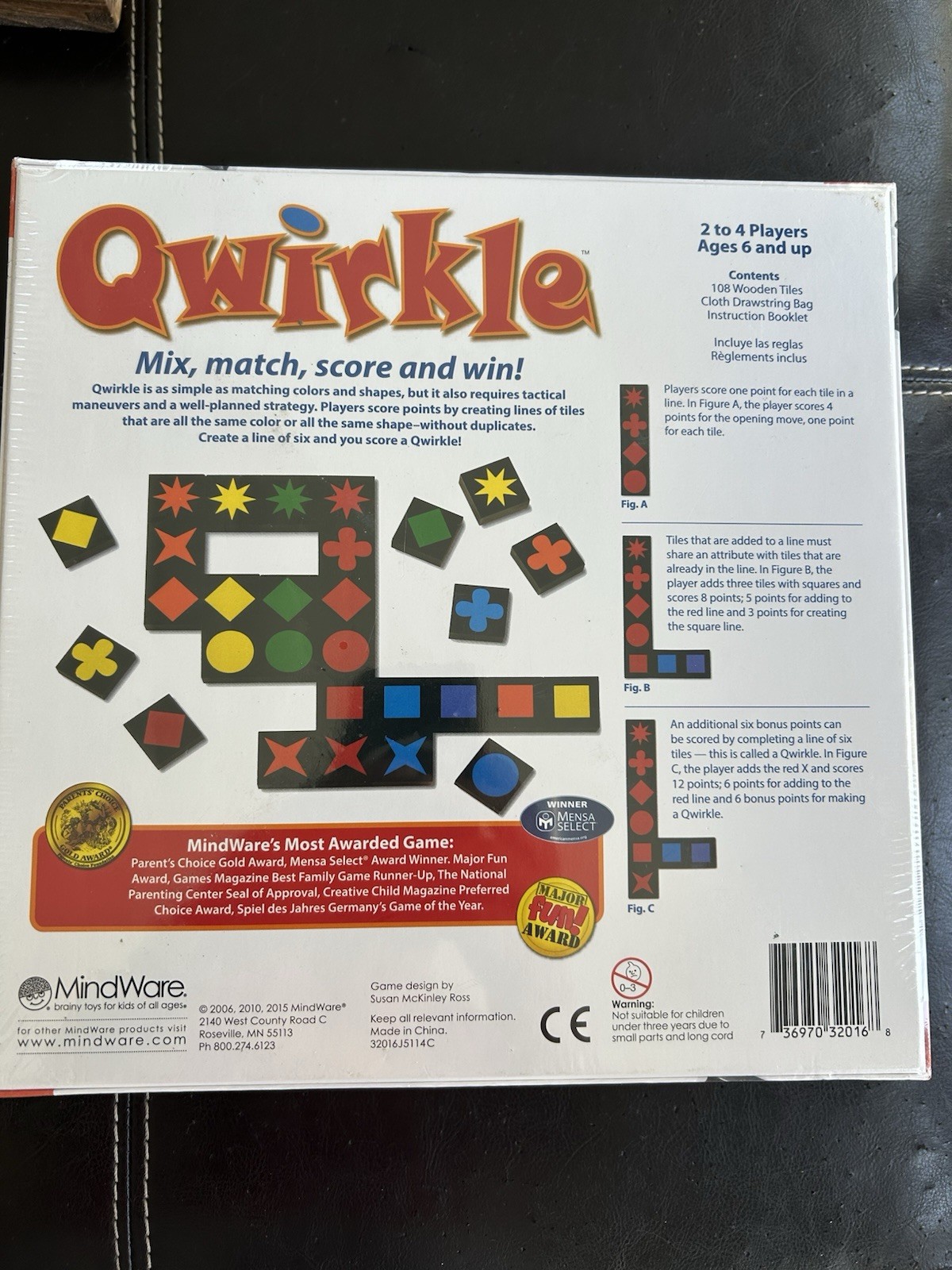 NEW Qwirkle Board Game MindWare Wooden Tiles Sealed Complete Family Game Mensa