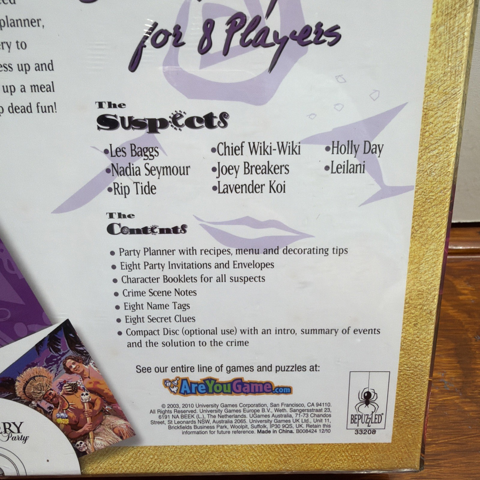 2003 Bepuzzled Murder Mystery Dinner Party Board Game Lethal Luau – NEW SEALED