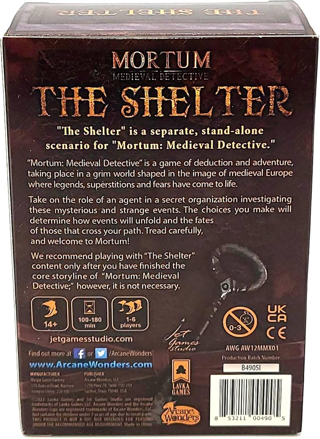 Mortum: Medieval Detective The Shelter (stand alone or expansion) Card Game- New