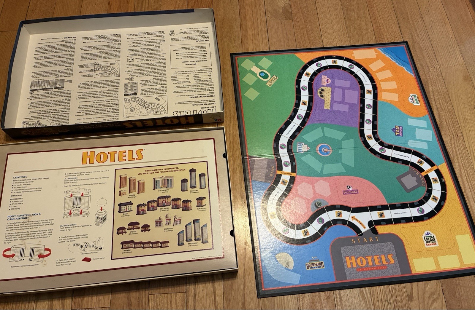 Hotels Board Game By Milton Bradley 1987 Good Pre-owned. 100% Complete