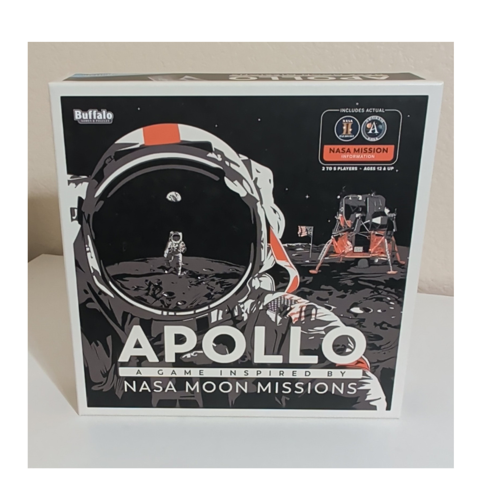 Buffalo Games Apollo NASA Moon Missions Board Game 2+ Players Ages 12+ 30-60mins