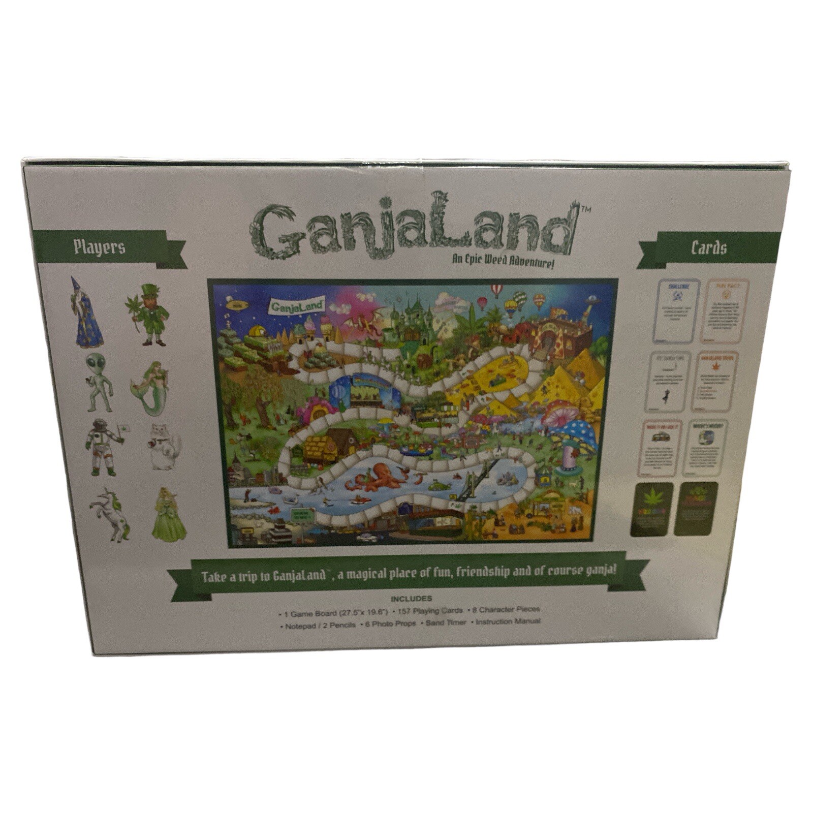 GanjaLand An Epic Weed Adventure Adult Board Game lightly toasted Complete