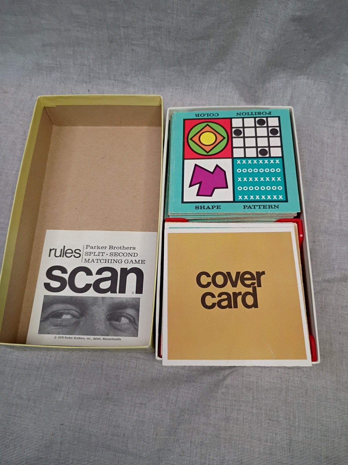 SCAN Parker Brothers 1970 Vintage Matching Card Game Complete in Original Box