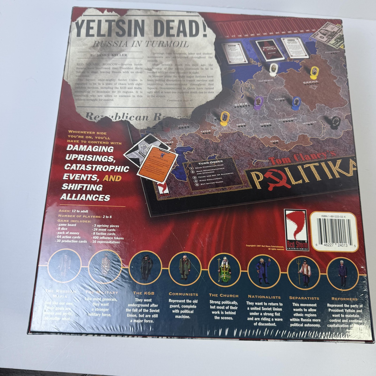 Tom Clancy’s Politika Board Game New Sealed Strategy Russia Red Storm 1997