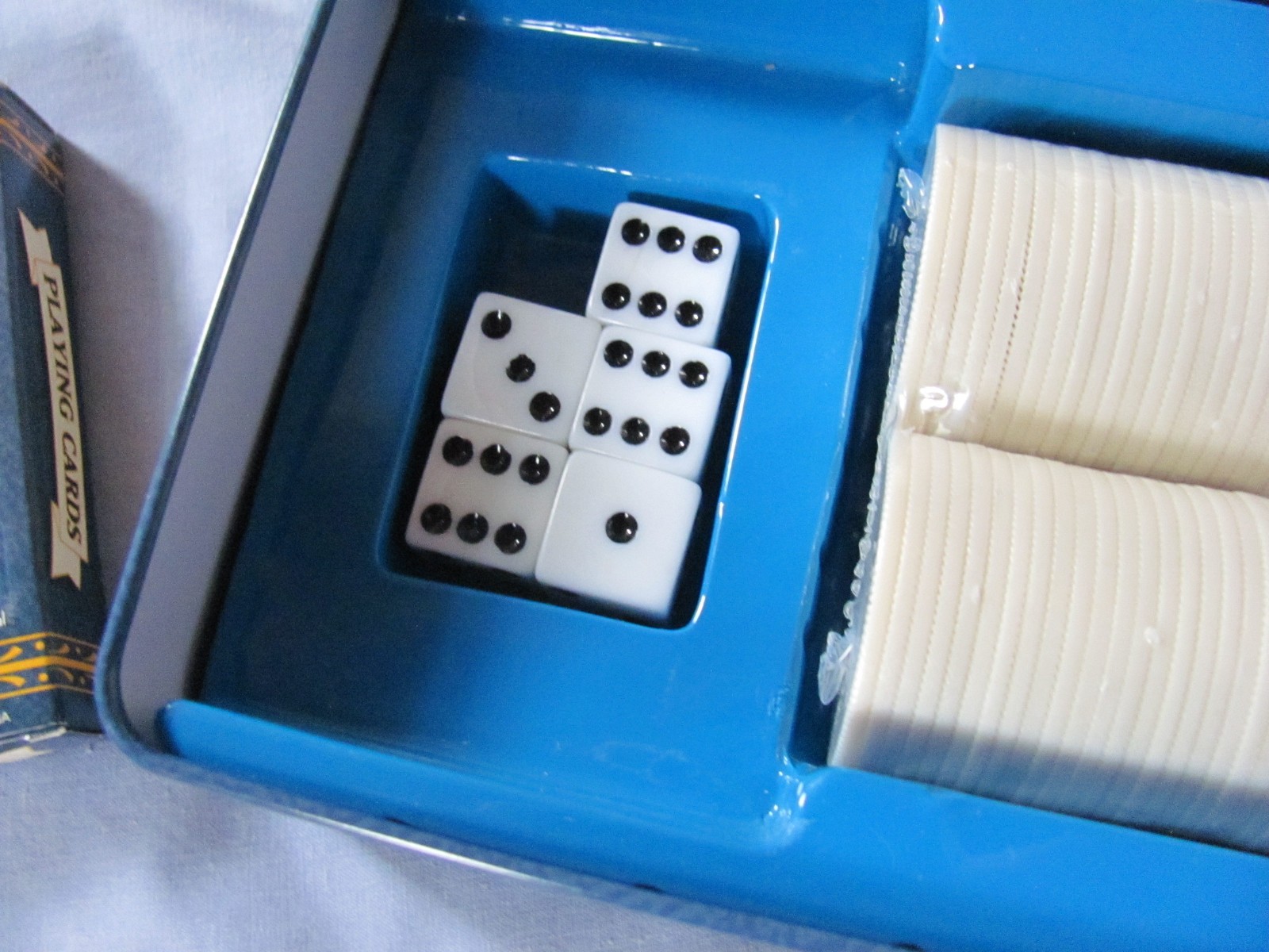 Combo -Pavilion Double 9 Dominoes & Cardinal Playing Cards/ Poker Chips/Dice Set