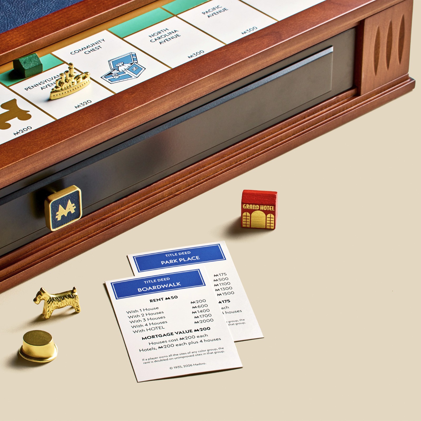 Monopoly Legacy Edition with Deluxe Luxury Wood Cabinet by WS Game Company New