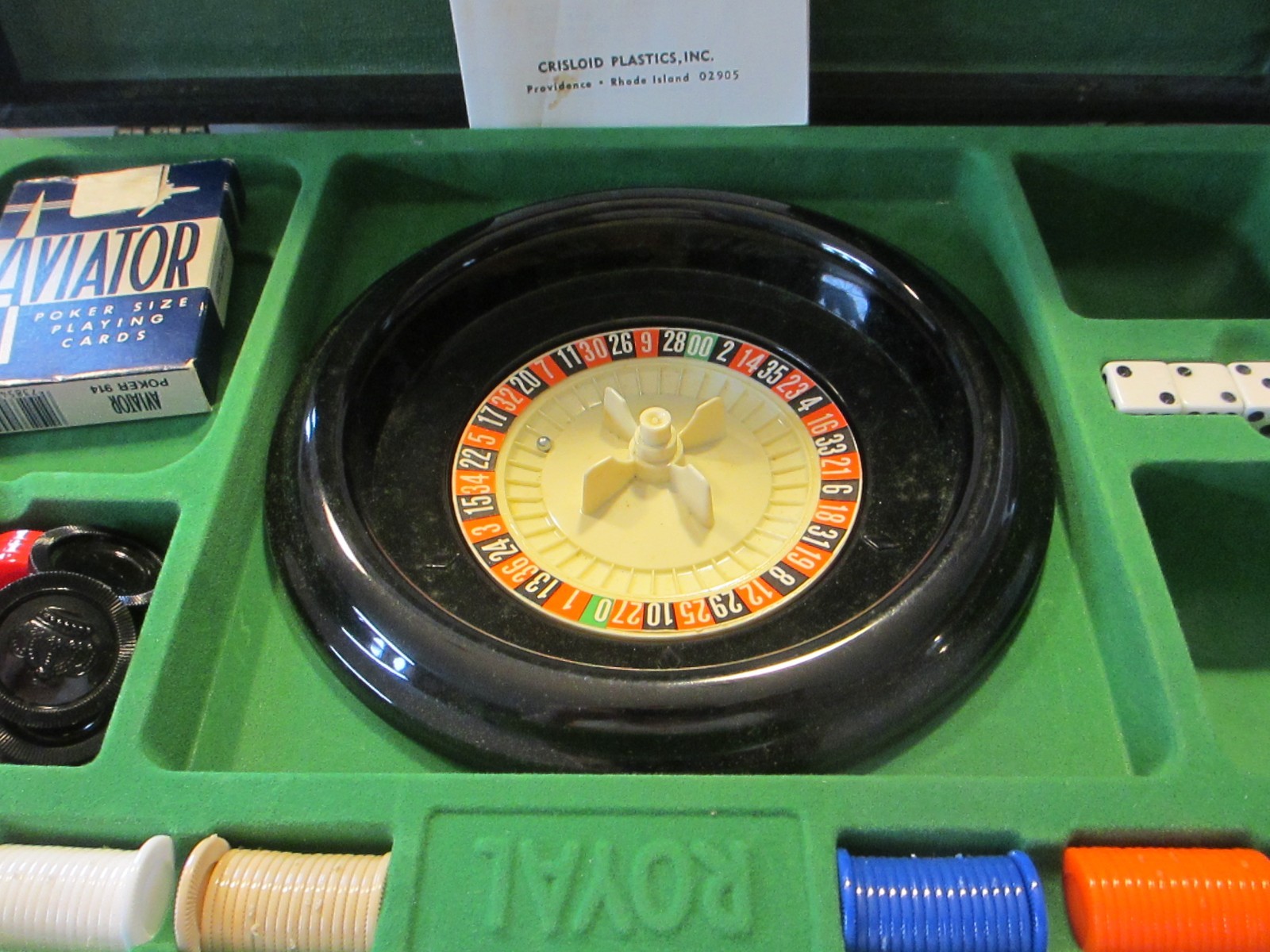 VINTAGE CRISLOID ROYAL GAMBLER’S BRIEFCASE 60’S MCM ROULETTE HORSE GAME CASINO