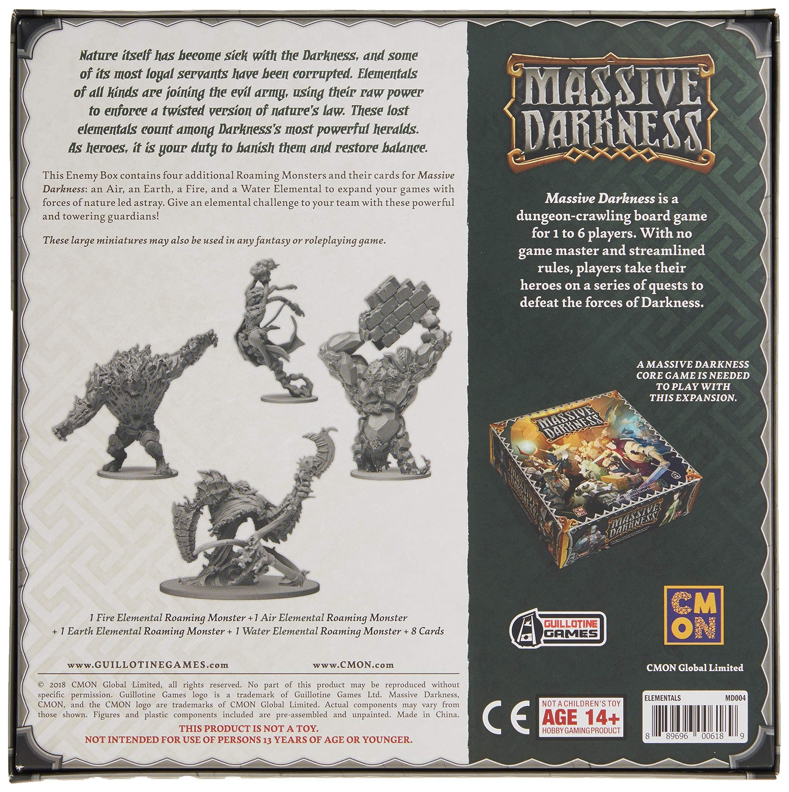 “Massive Darkness Elementals Miniatures Set – Multi-Color Fantasy Figures”