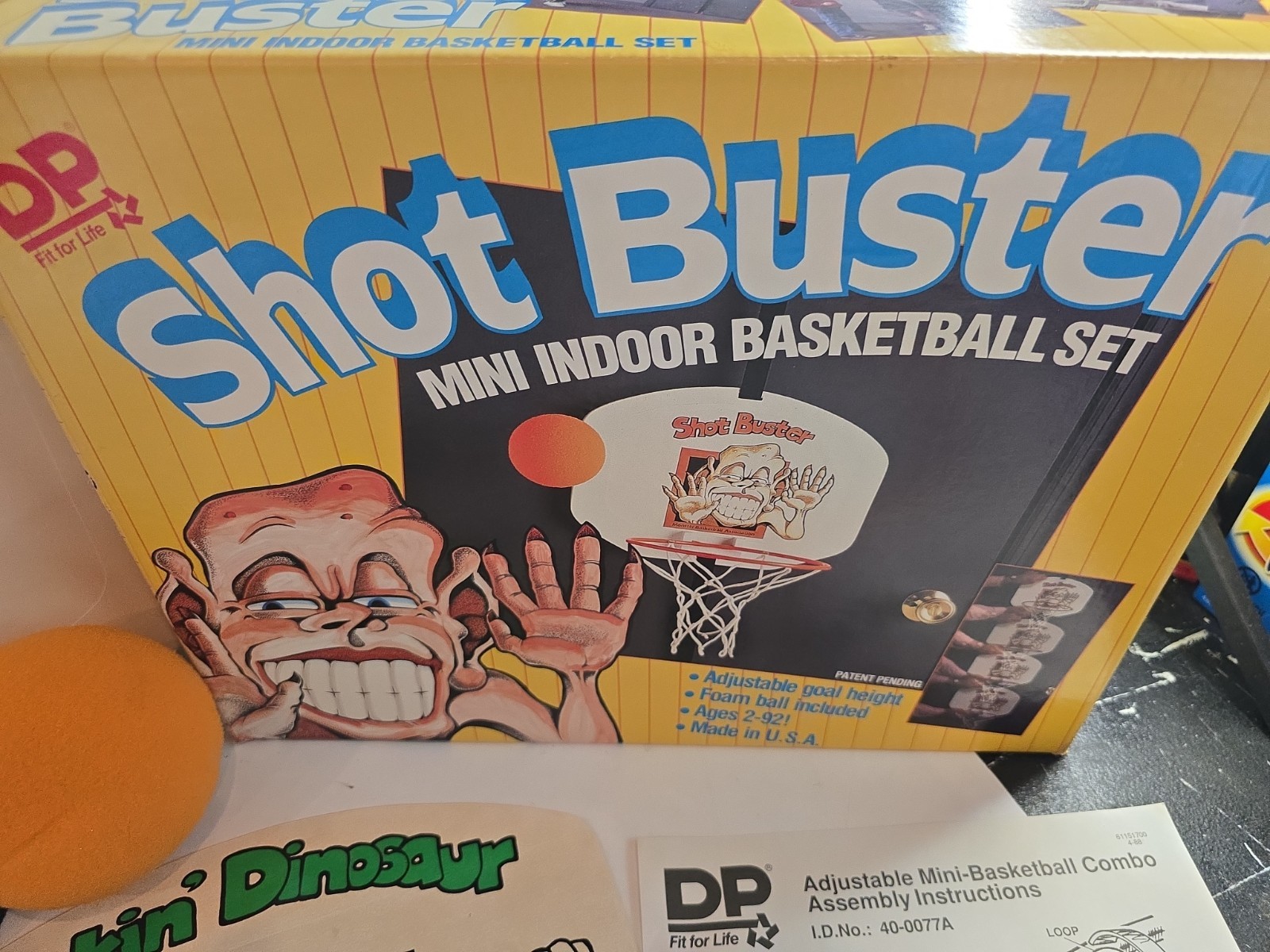 DP Shot Buster 1988 Vintage Mini Indoor Basketball Set ‘Dunkin’ Dinosaur’