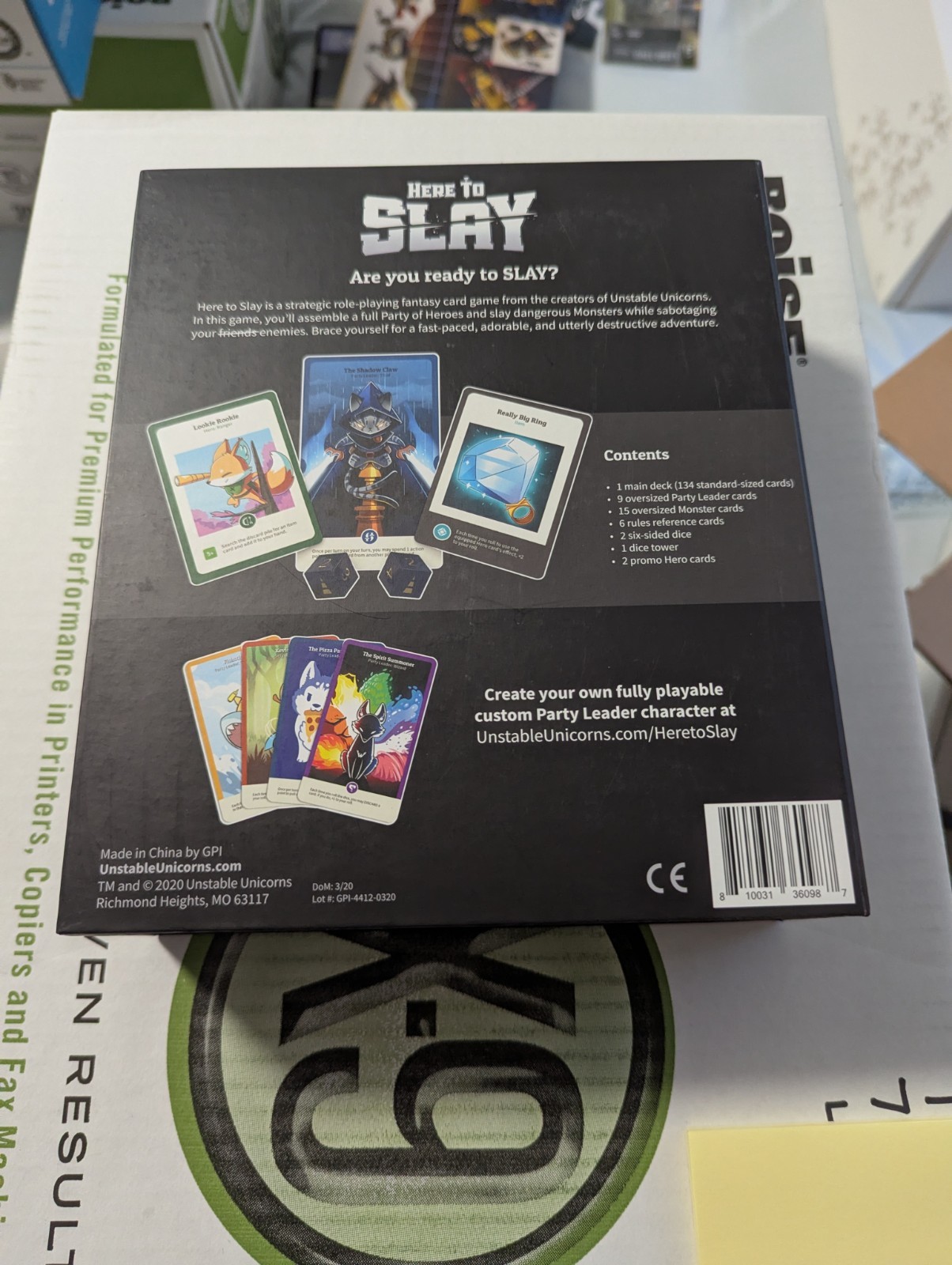 Here to Slay Board Game Sealed Kickstarter Exclusive Edition (Sealed components)