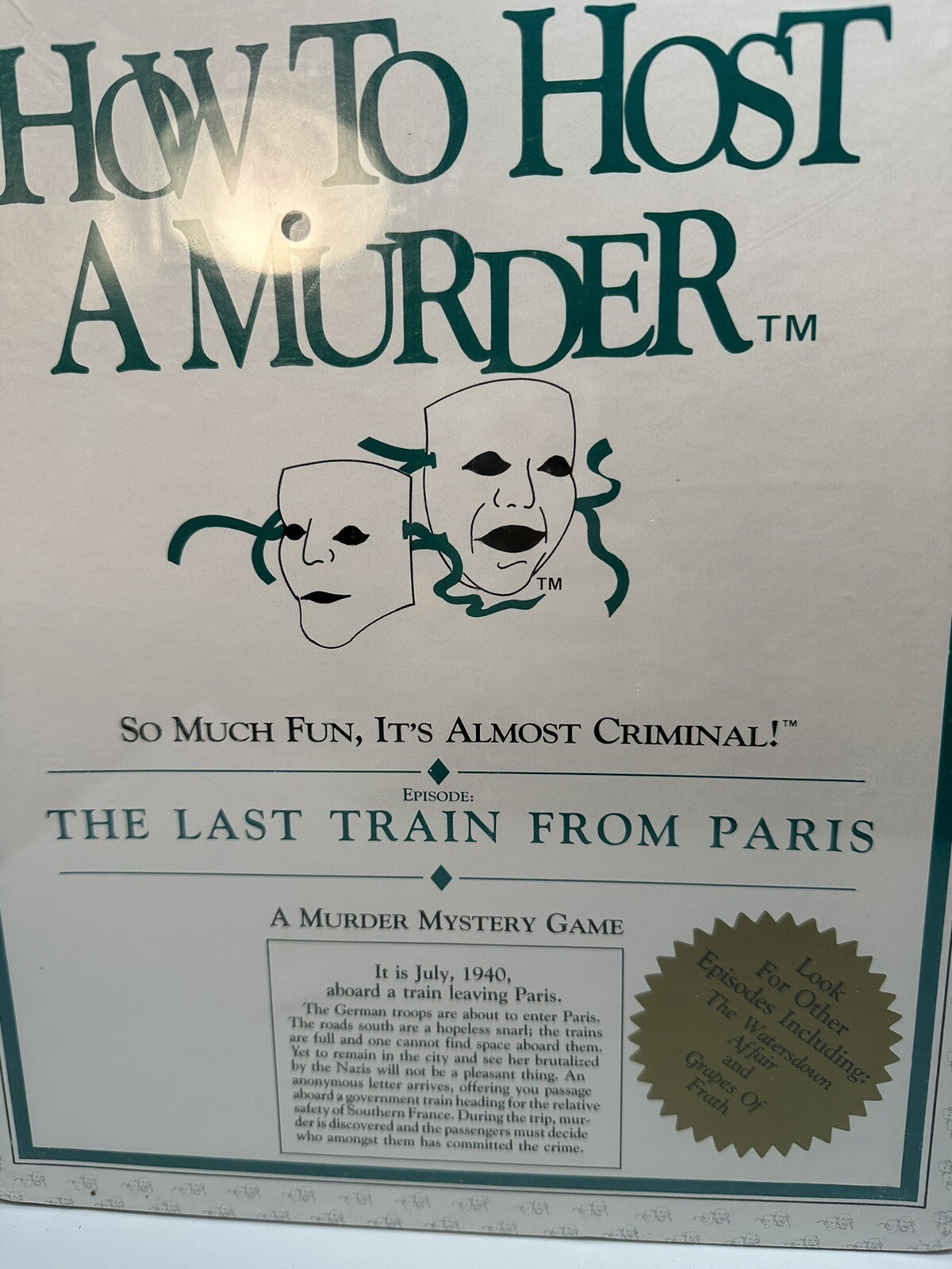 How To Host A Murder The Last Train From Paris Murder Mystery Vintage- Sealed