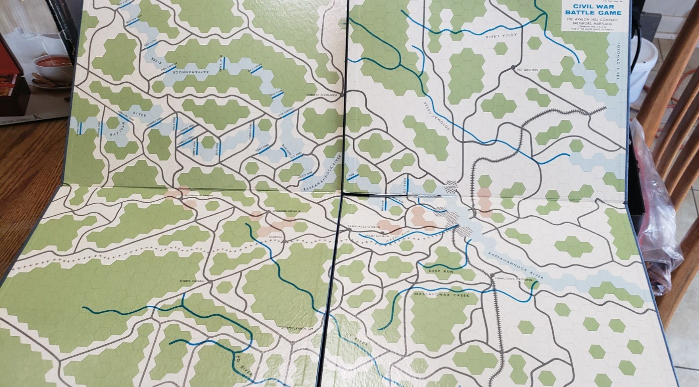 CHANCELLORSVILLE Civil War Battle Board Game, by Avalon Hill, 1961 1st Edition