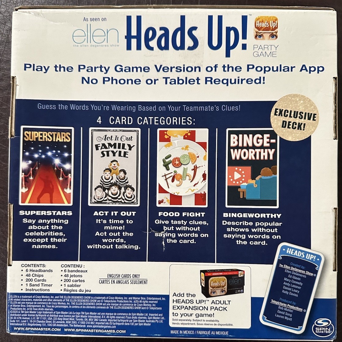 HEADS UP! PARTY GAME 3RD EDITION EXCLUSIVE “BINGEWORTHY” DECK ONLY IN THIS GAME!