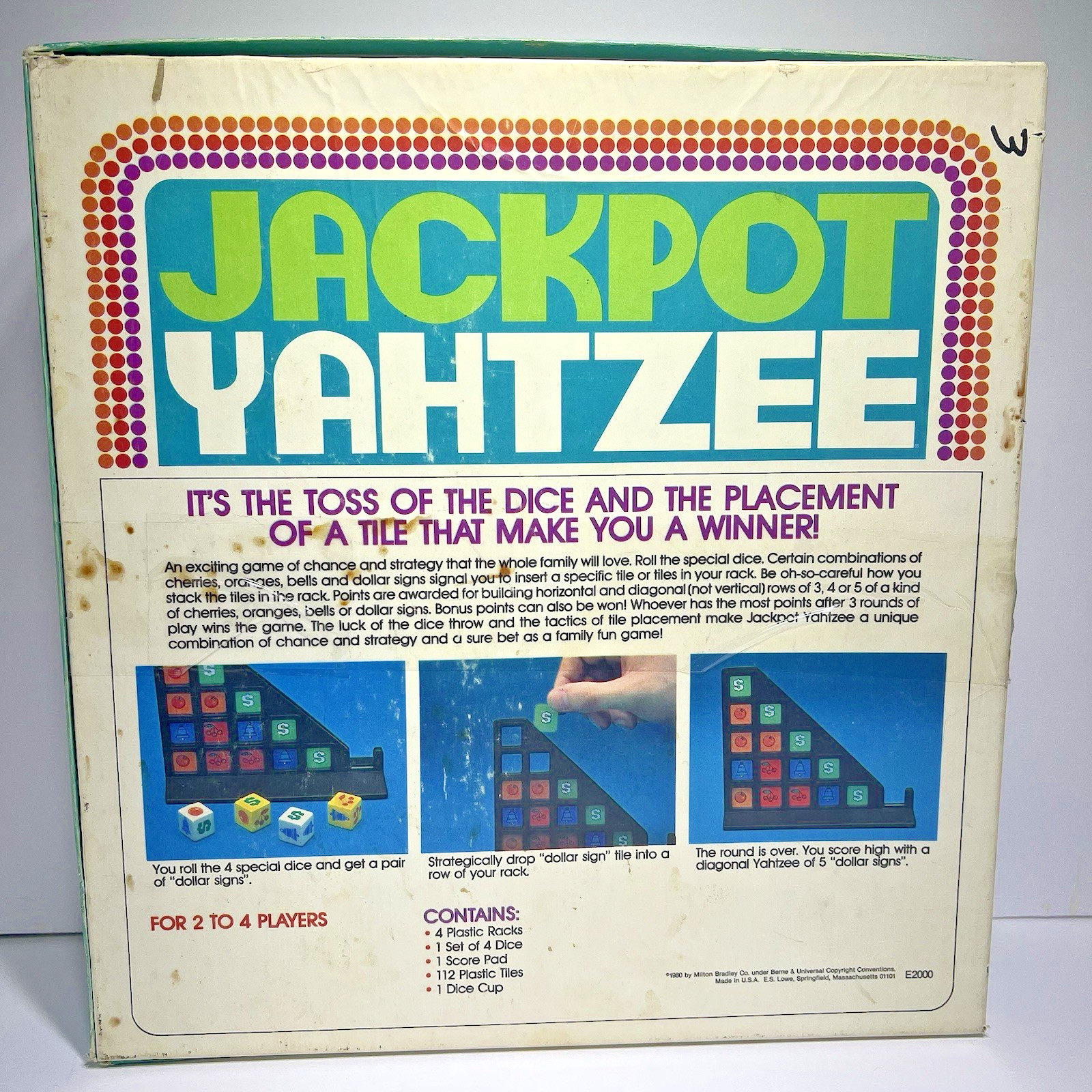 1980 Jackpot Yahtzee Game by E.S. Lowe Complete in Good Condition FREE SHIPPING