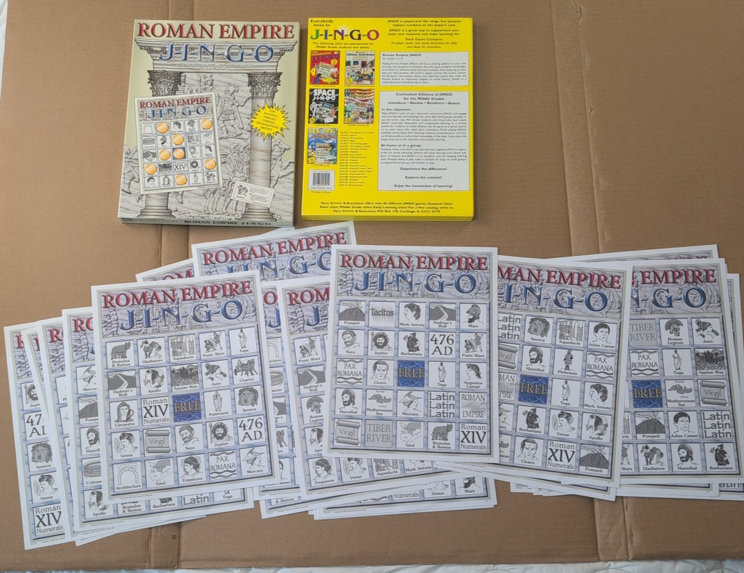 Lot of 6 JINGO Bingo Educational Presidential, American, Middle East *INCOMPLETE
