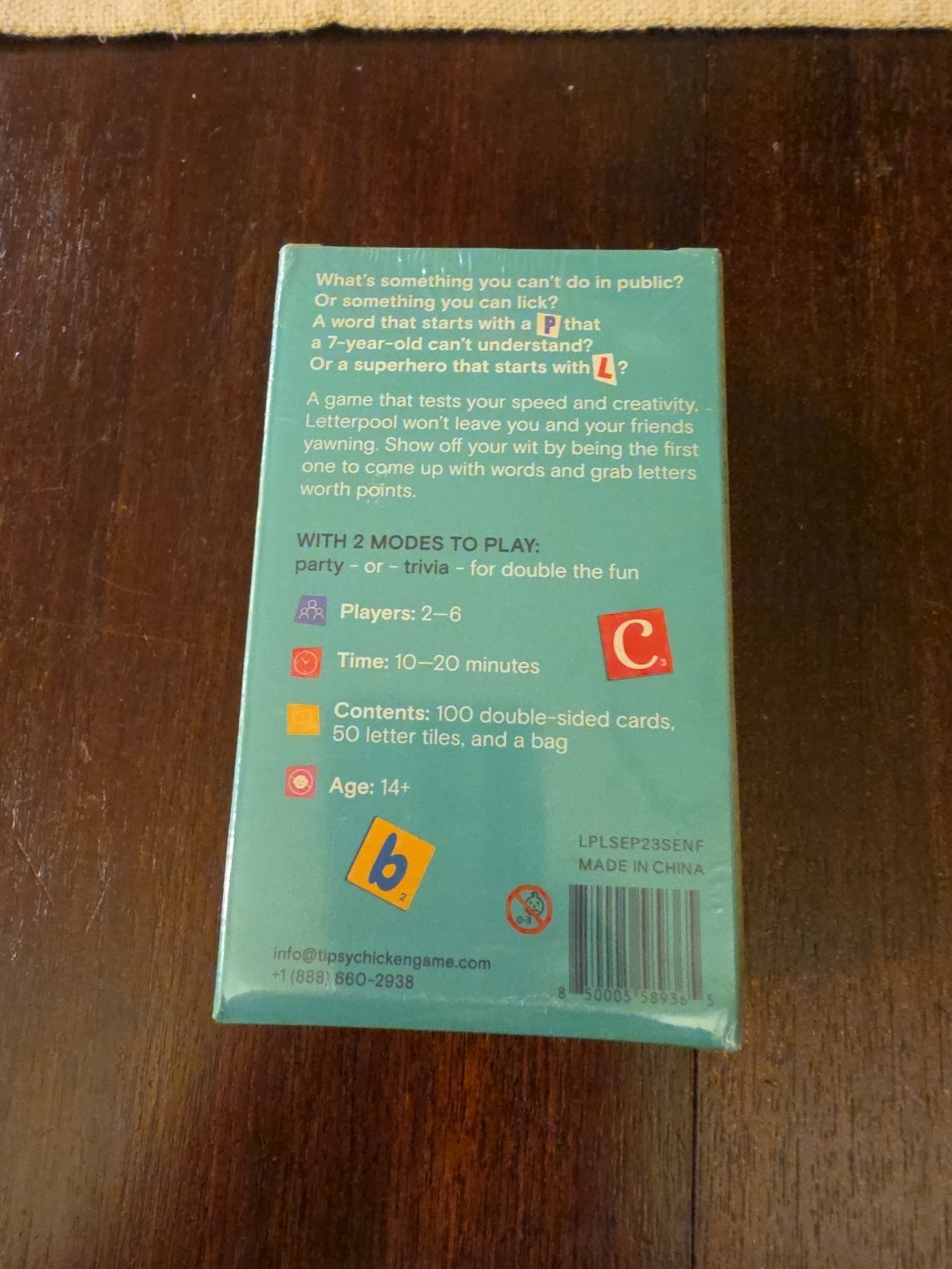 Letterpool: 2-6 Players Board Games for Adults, Family, Teens.NEW SEALED