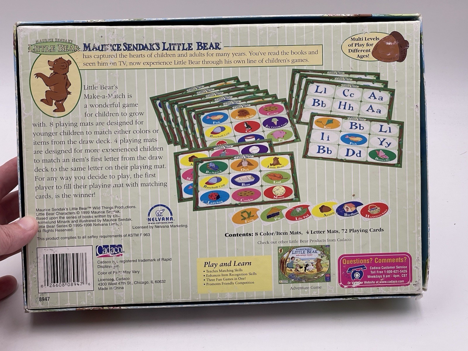 Maurice Sendak Little Bear Cadaco Make a Match Pre-School Game Complete Vtg 1999