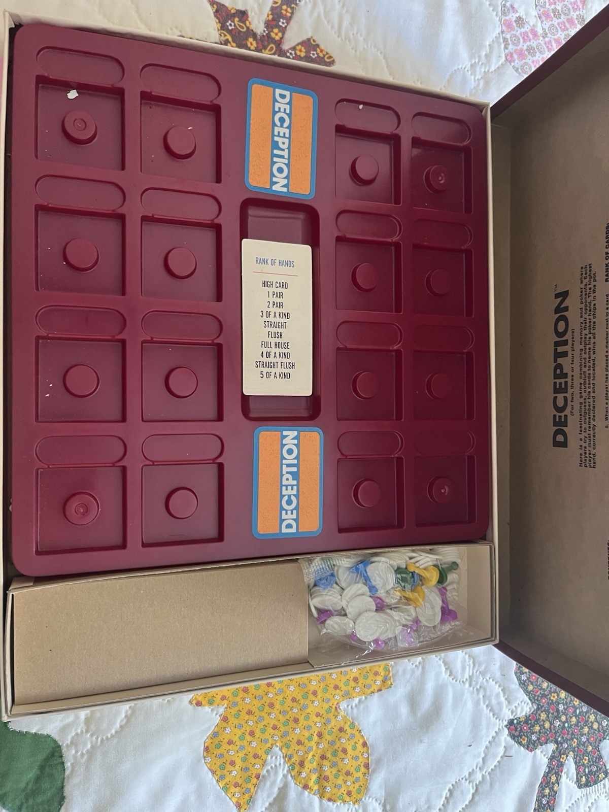 Milton Bradley Deception The Memory Poker Game Vintage 1975