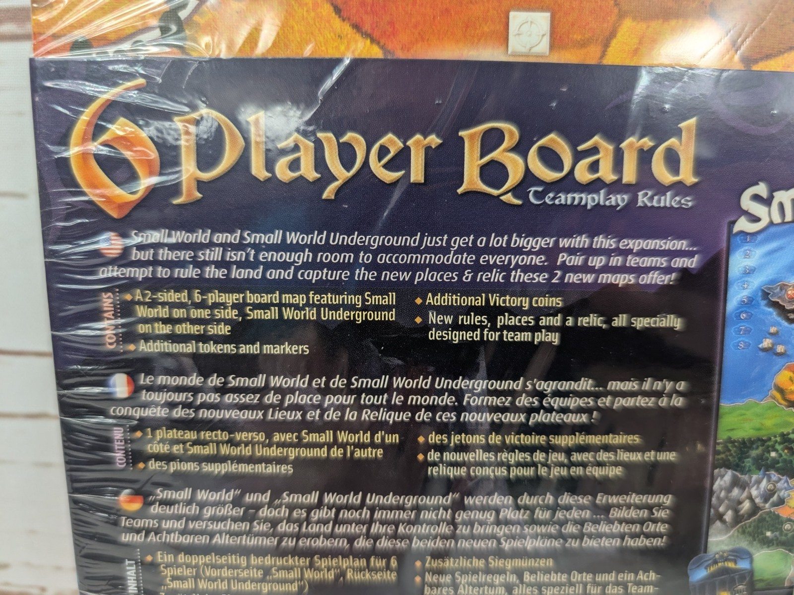 Small World 6 Player Map Box NIS Rare OOP Days of Wonder Board Game Expansion