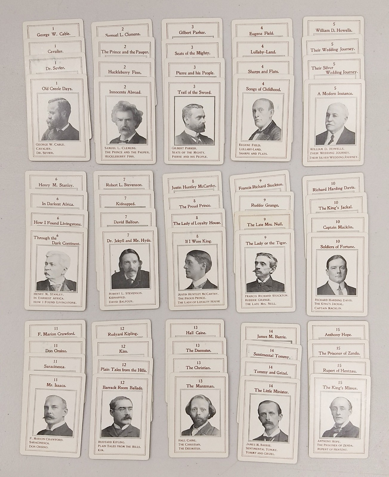 POCKET EDITION OF AUTHORS #4001 60 Card Set Milton Bradley 1940s Game of Authors