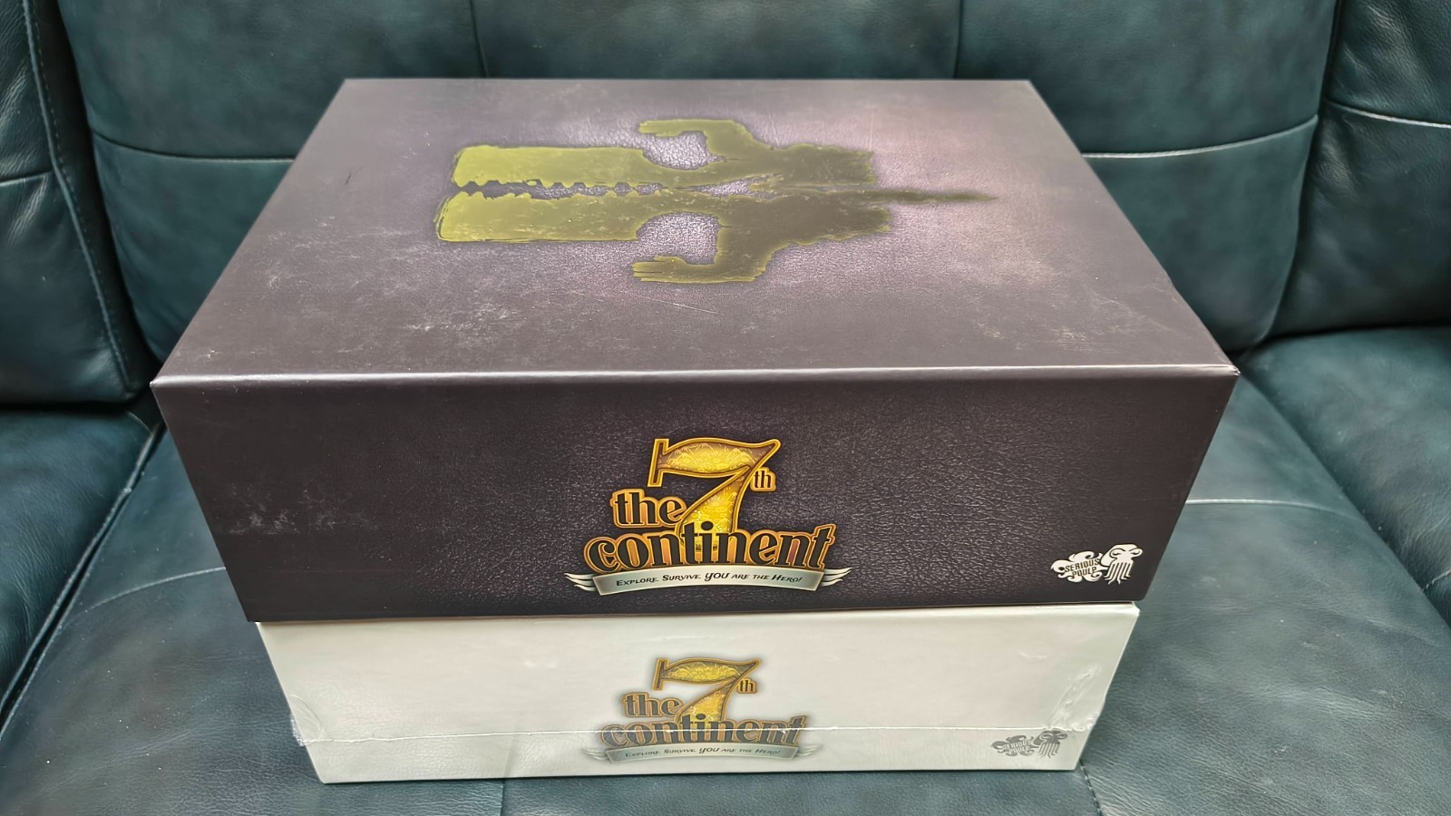 The 7th Continent Board Game + What Goes Up Expansion, Kickstarter Versions