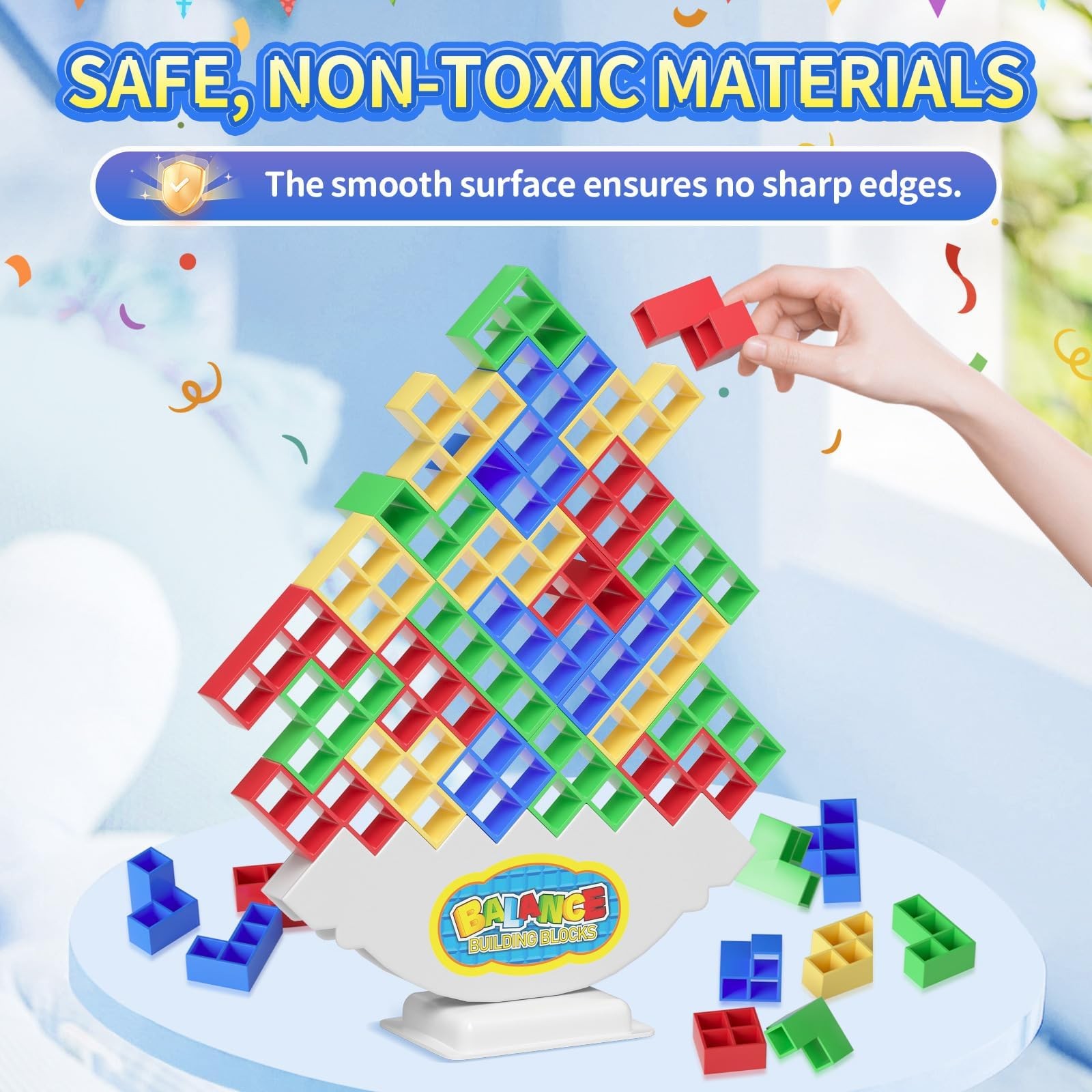 48 Pcs Game Gifts, Balance Stacking Blocks Game，Perfect for Family, Parties, …