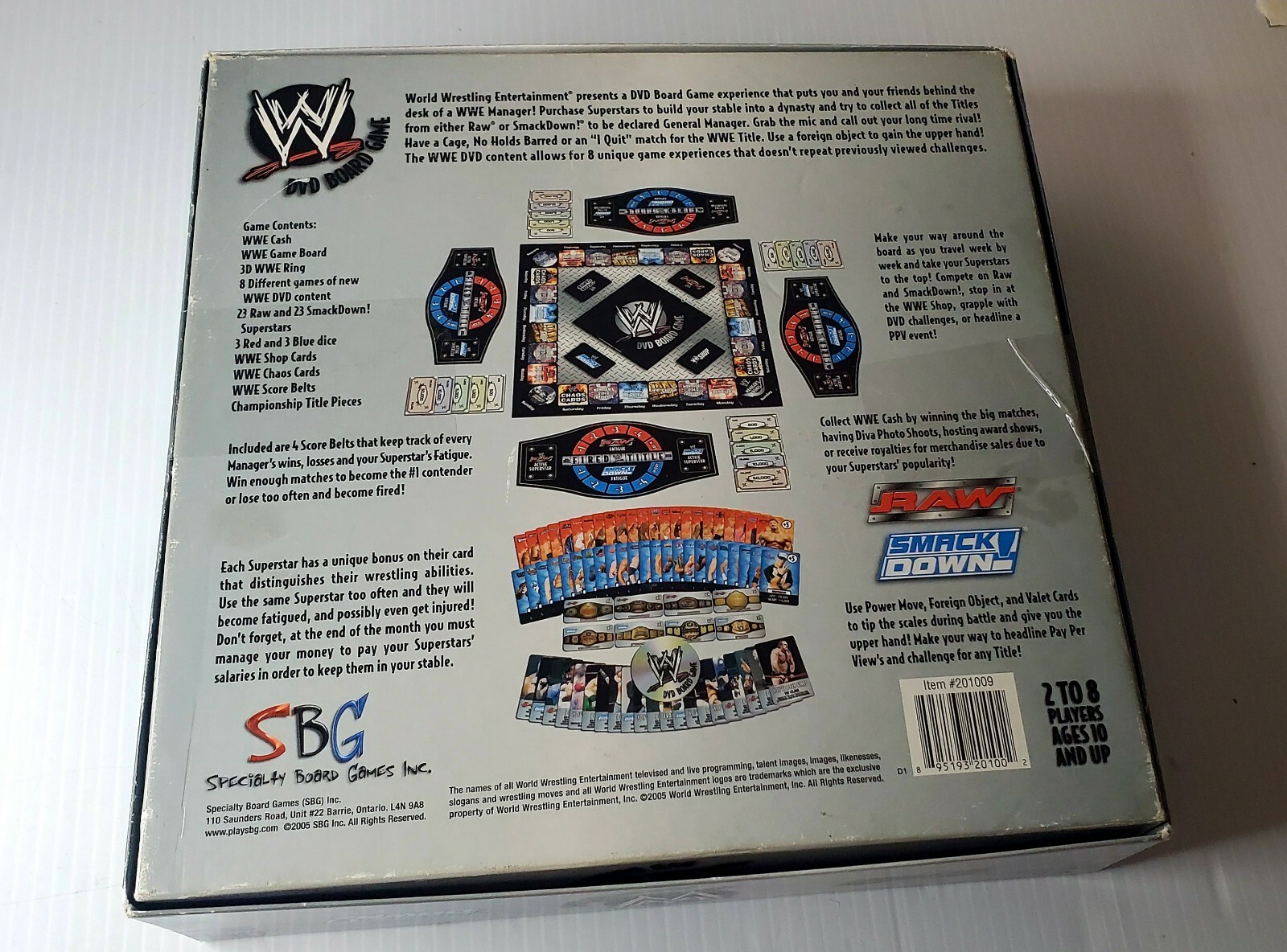 WWE Wrestling DVD Board Game – 1st Edition- RAW/Smackdown All Pieces Are There!