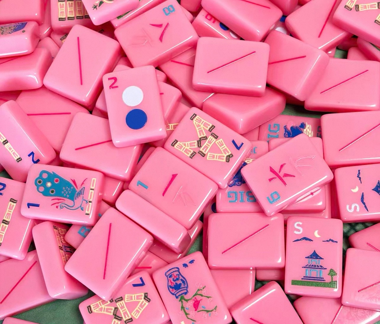 New high-end Pink American Mahjong Tiles set ,160 tiles+ Bag fast ship