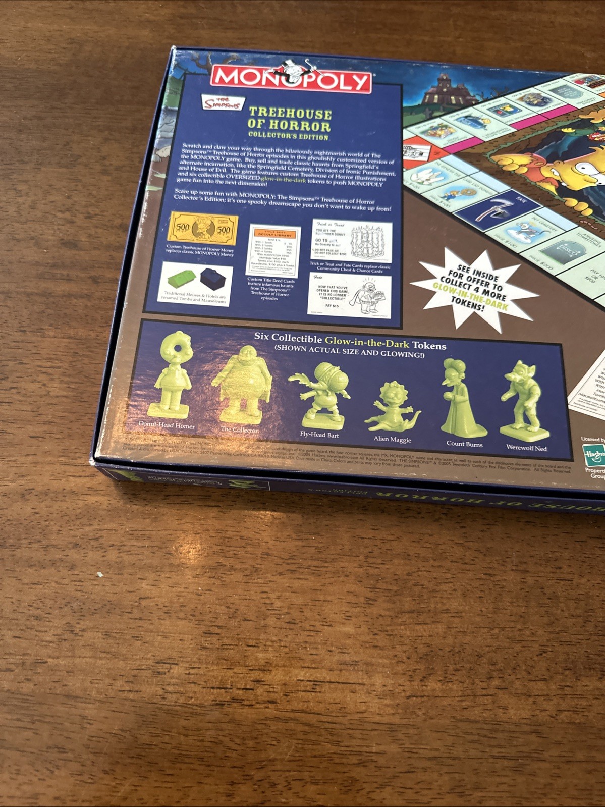 THE SIMPSONS TREE HOUSE OF HORROR Monopoly GLOW-IN-THE-DARK Board Game- Complete