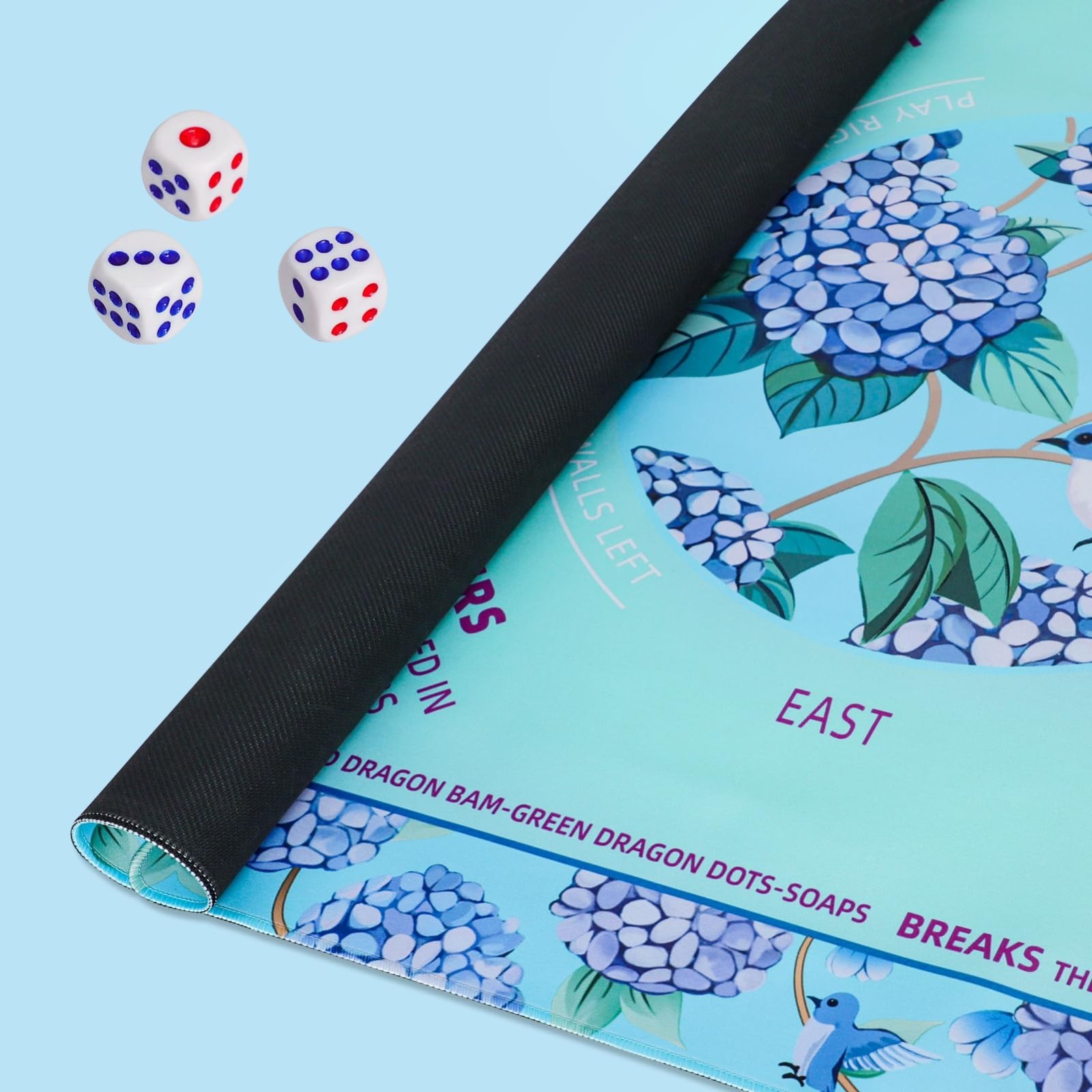 Green Mahjong Learning Mat 33″ x 33″ – Anti-Slip, Noise-Reducing, Carrying Bag I