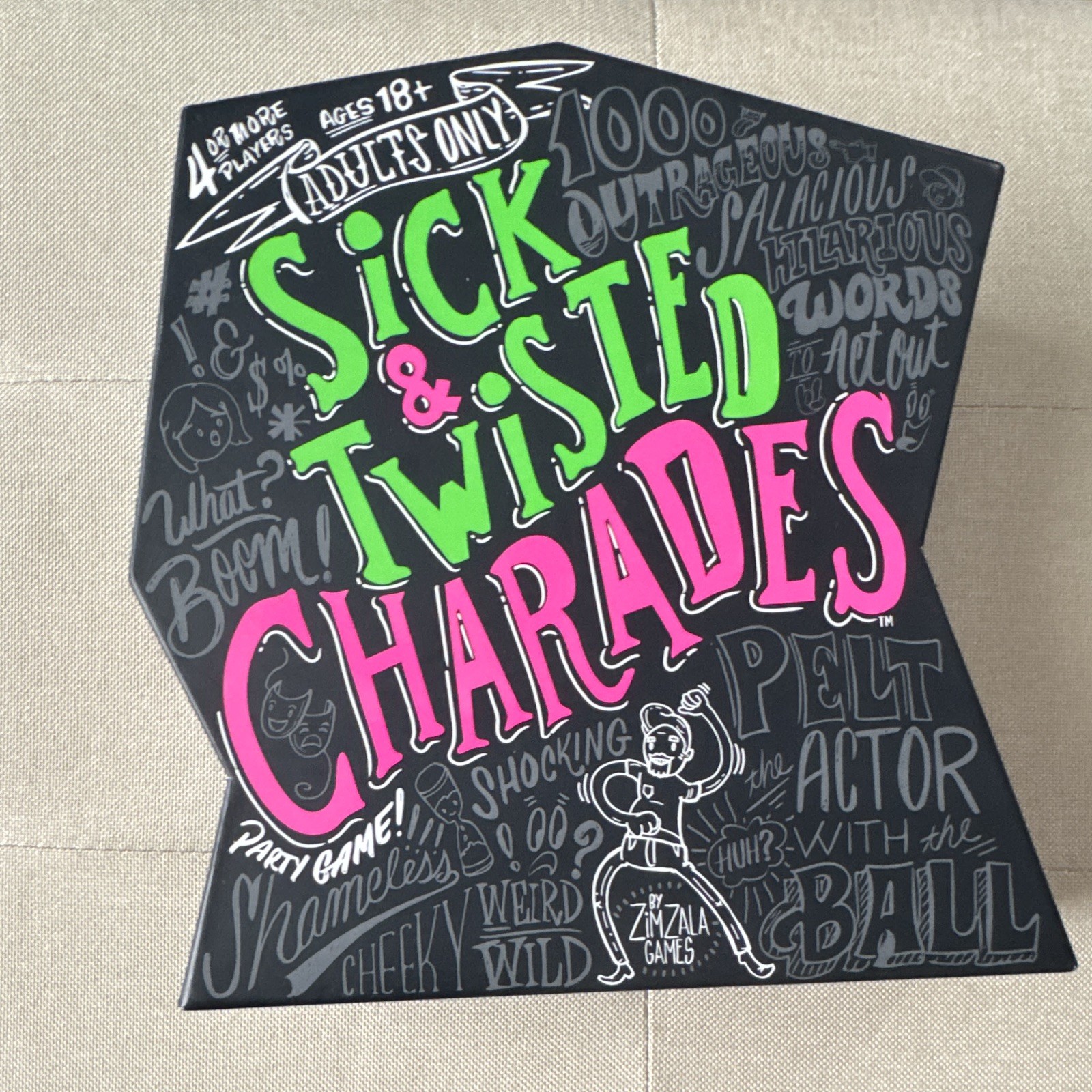 Wonder Forge Sick & Twisted Charades Adult Humor Party Game, 18+, 4+ Players