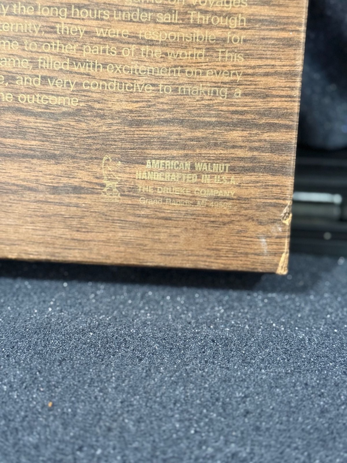 Vintage Drueke American Walnut Tric Trac (Shut The Box) Dice Game No. 1997